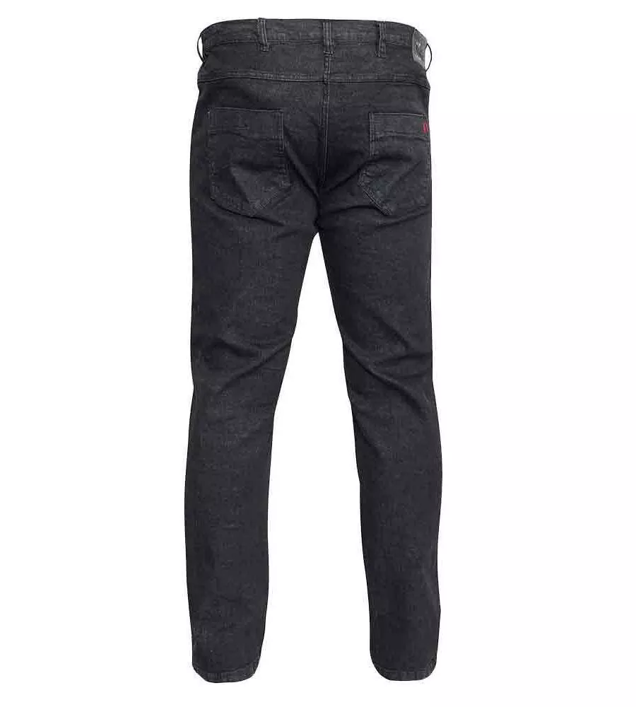 Duke London Elasticated Waist Black Comfort Fit Jeans