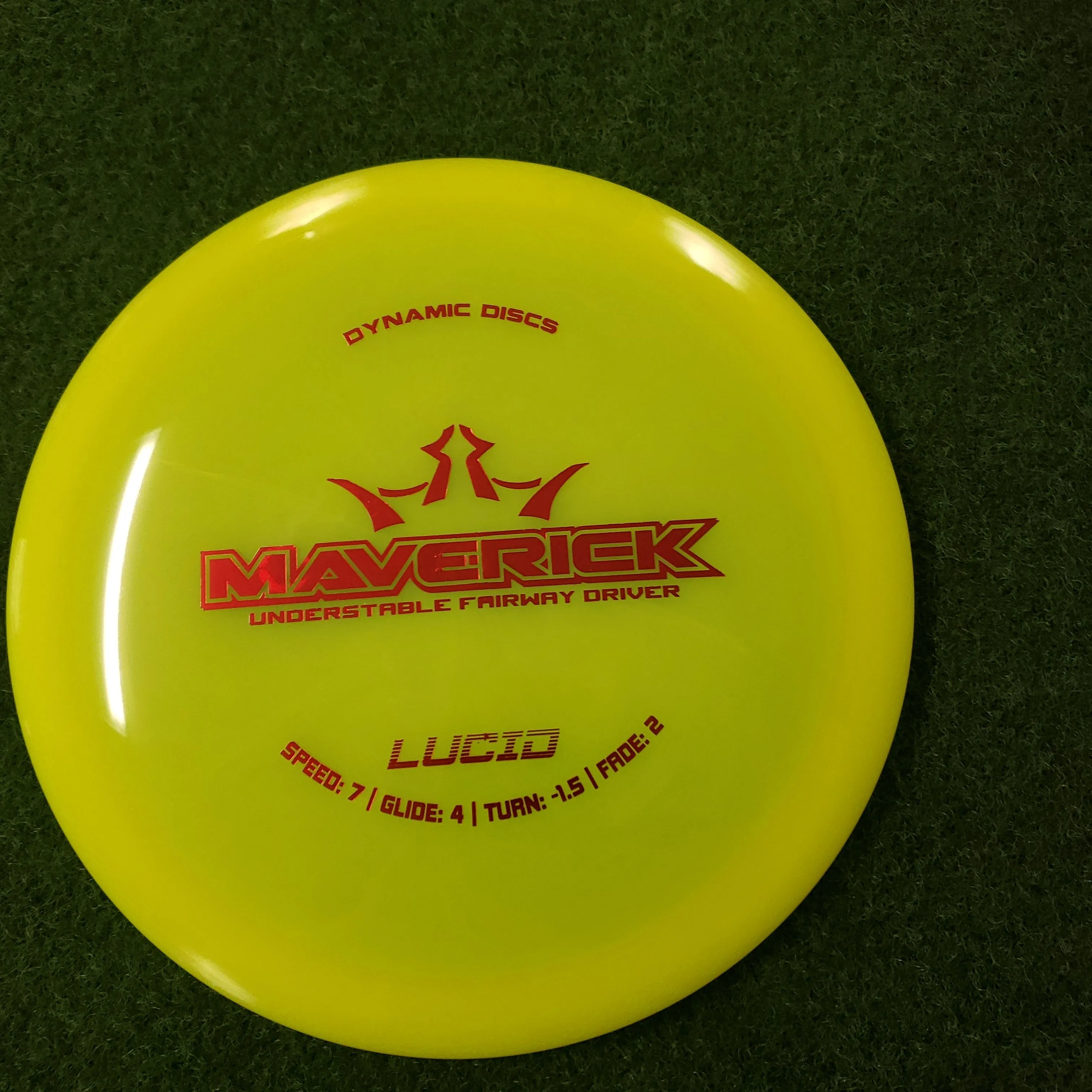 Dynamic Maverick Disc Golf Disc with specific flight numbers