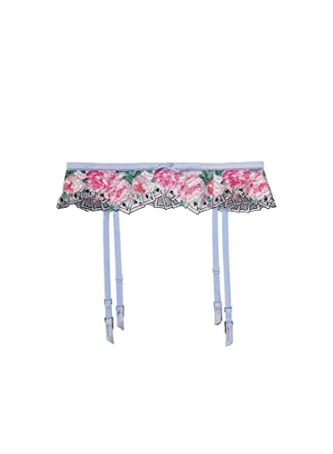 Pastel Blue Card Embroidery Garter Belt