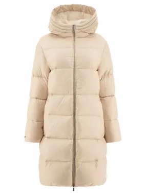 Cozy Beige Puffer Jacket with Punto Luce Detail