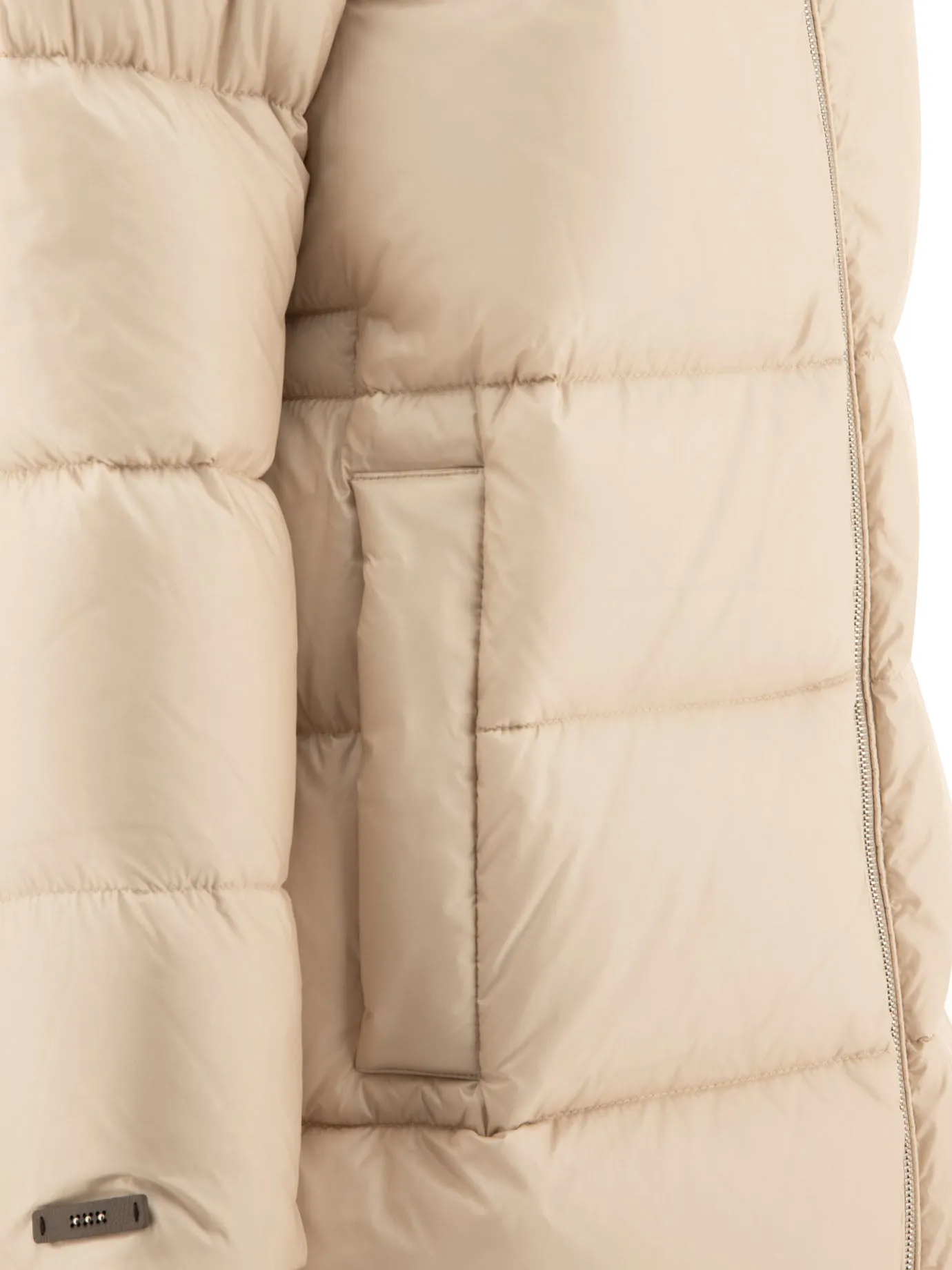 Cozy Beige Puffer Jacket with Punto Luce Detail