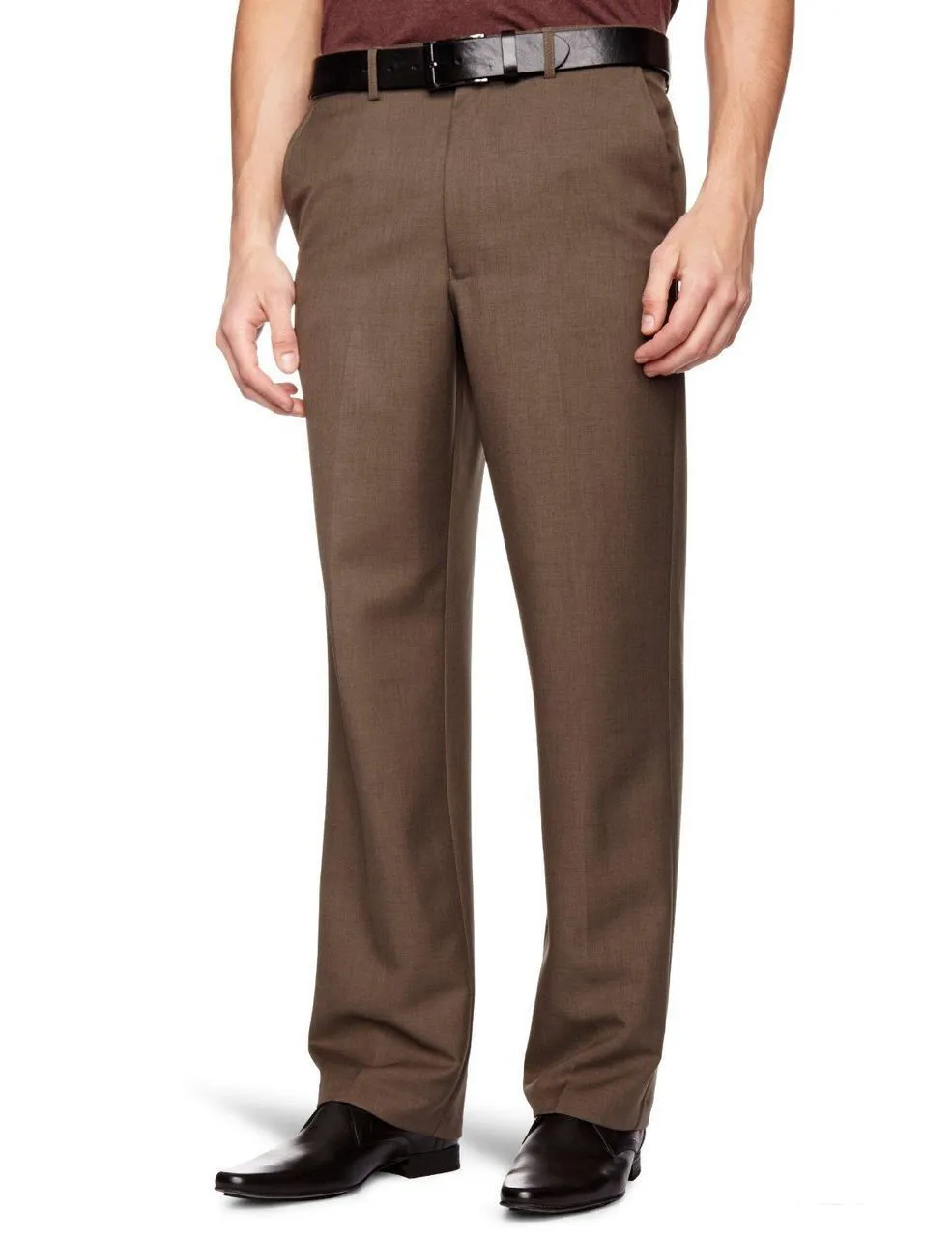 Flexi Waist Trousers in Taupe Marl Brown by Farah