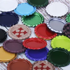 30pcs Colored Flattened Bottle Caps for Jewelry Making