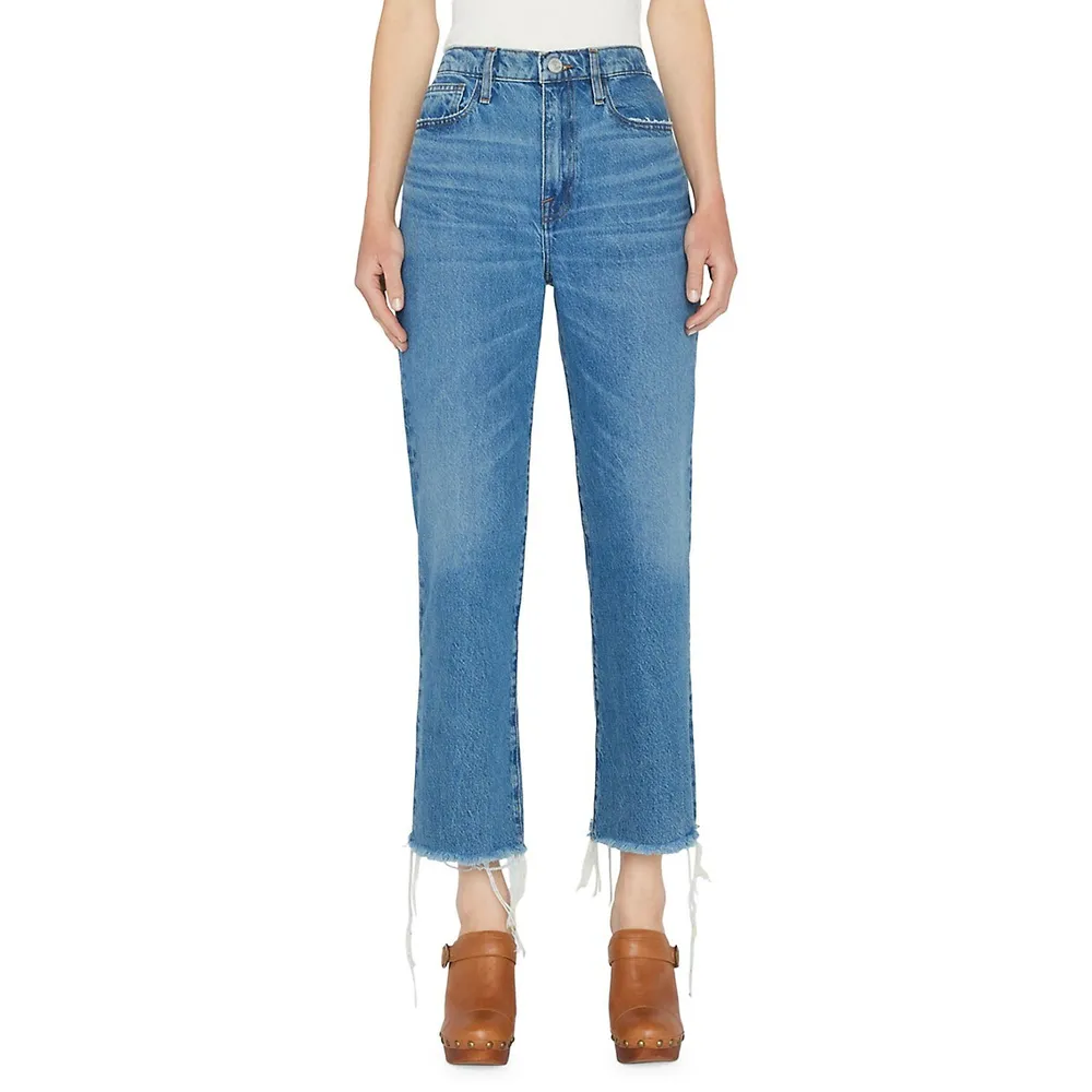 FRAME Jane Crop Fray-Hem Jeans