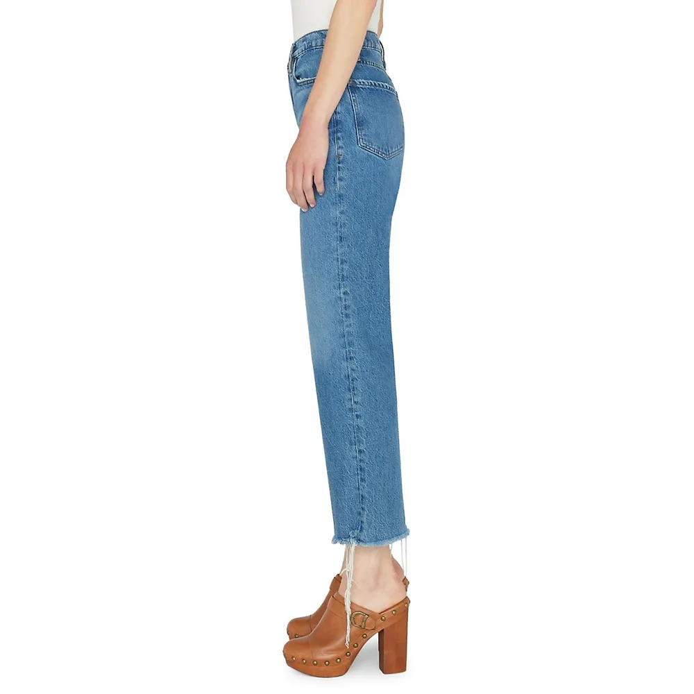 FRAME Jane Crop Fray-Hem Jeans