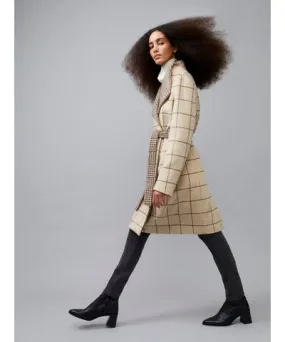 French Connection Fran Wool Belted Coat in Brown