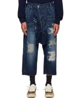 FUMITO GANRYU Indigo Graffiti 5P Sarouel Jeans