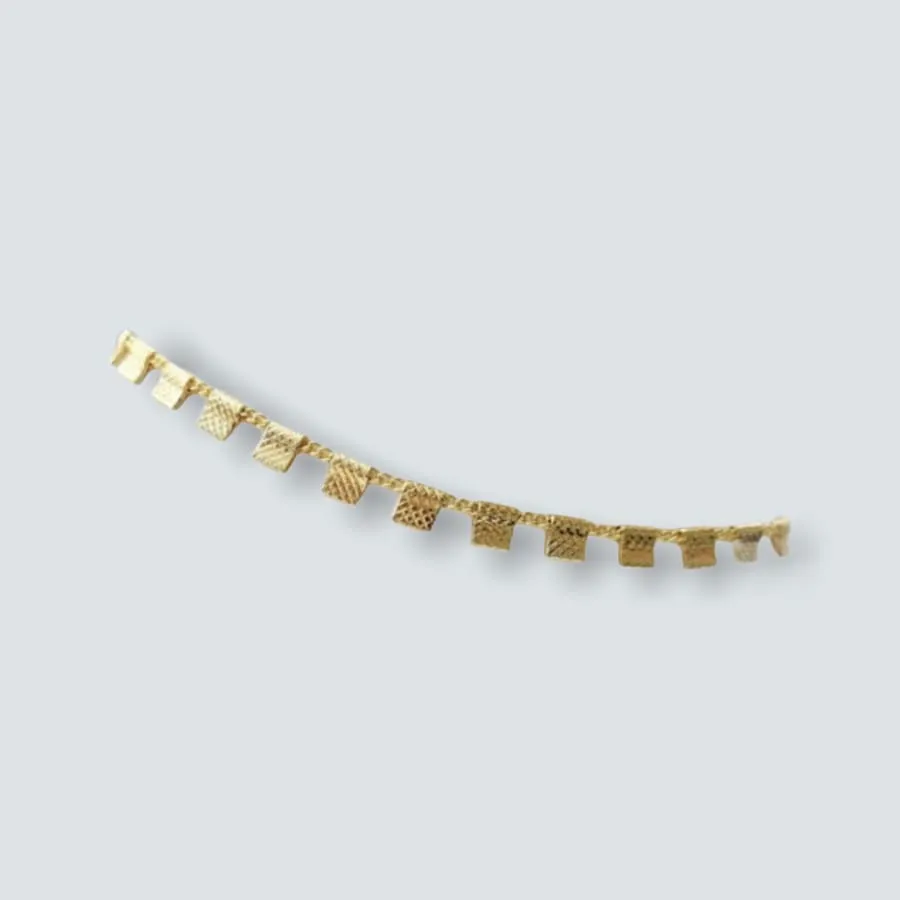 Geometric Square Charm Anklet in 18k Gold