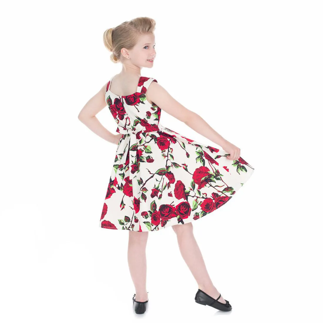 Girl's Rose Floral Party Dress