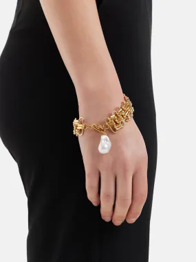 Gold Bracelet With Enchanted Pearl Droplet