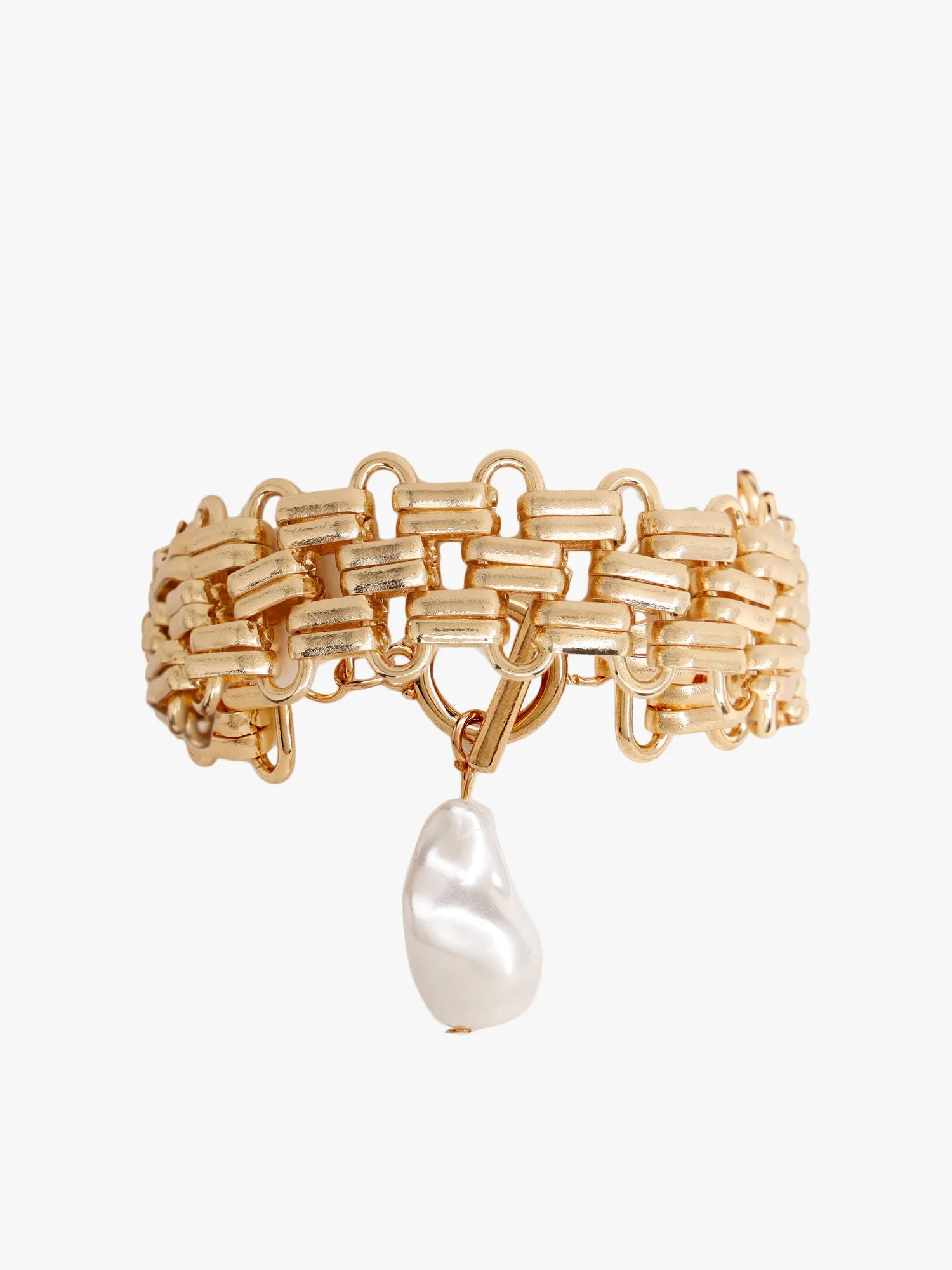 Gold Bracelet With Enchanted Pearl Droplet