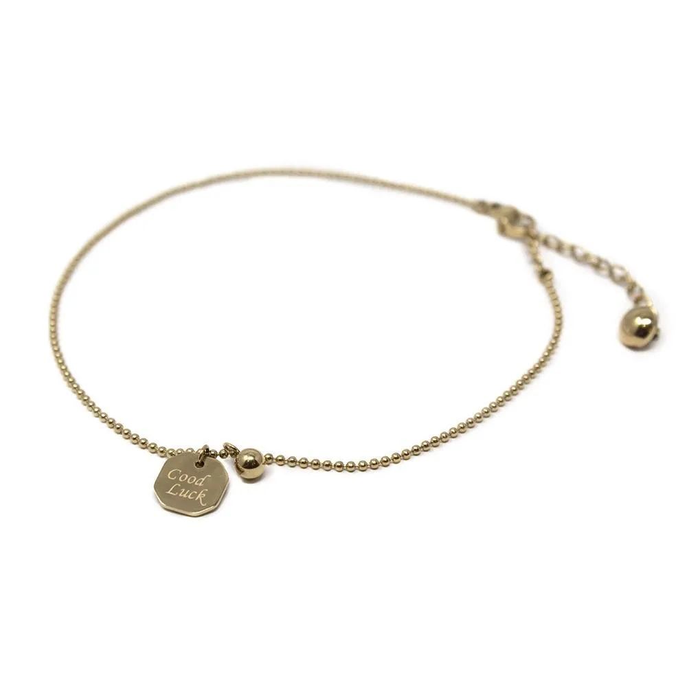 Gold Plated Stainless Steel Good Luck Anklet