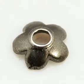 Gun Metal Flower Bead Cap