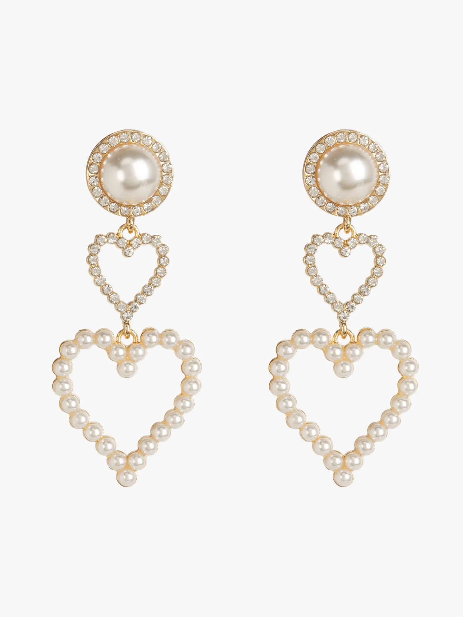 Pearl Heart Earrings