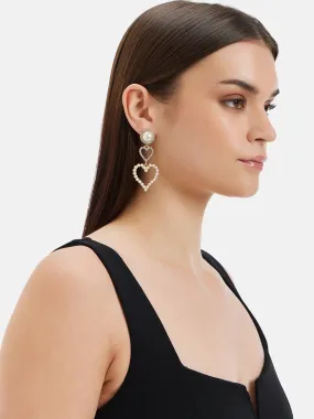 Pearl Heart Earrings