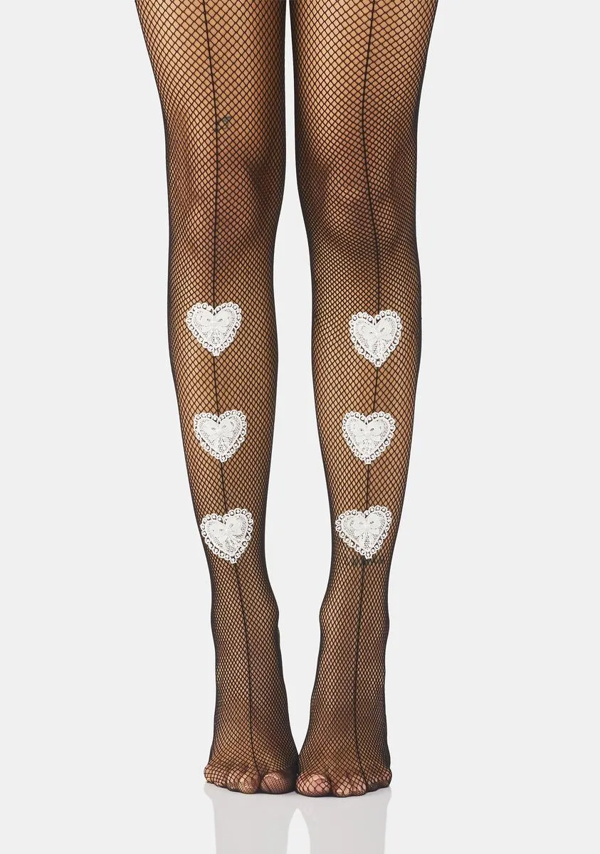 Heart Zone Fishnet Tights-