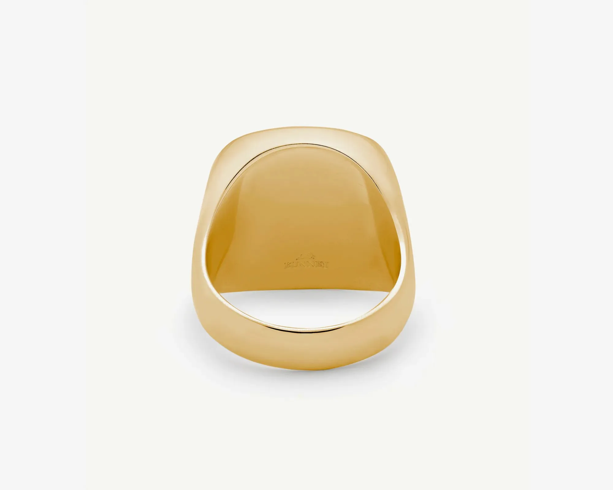 Heavy Cushion Hammered Signet Ring 18ct Yellow Gold/18ct Yellow Gold