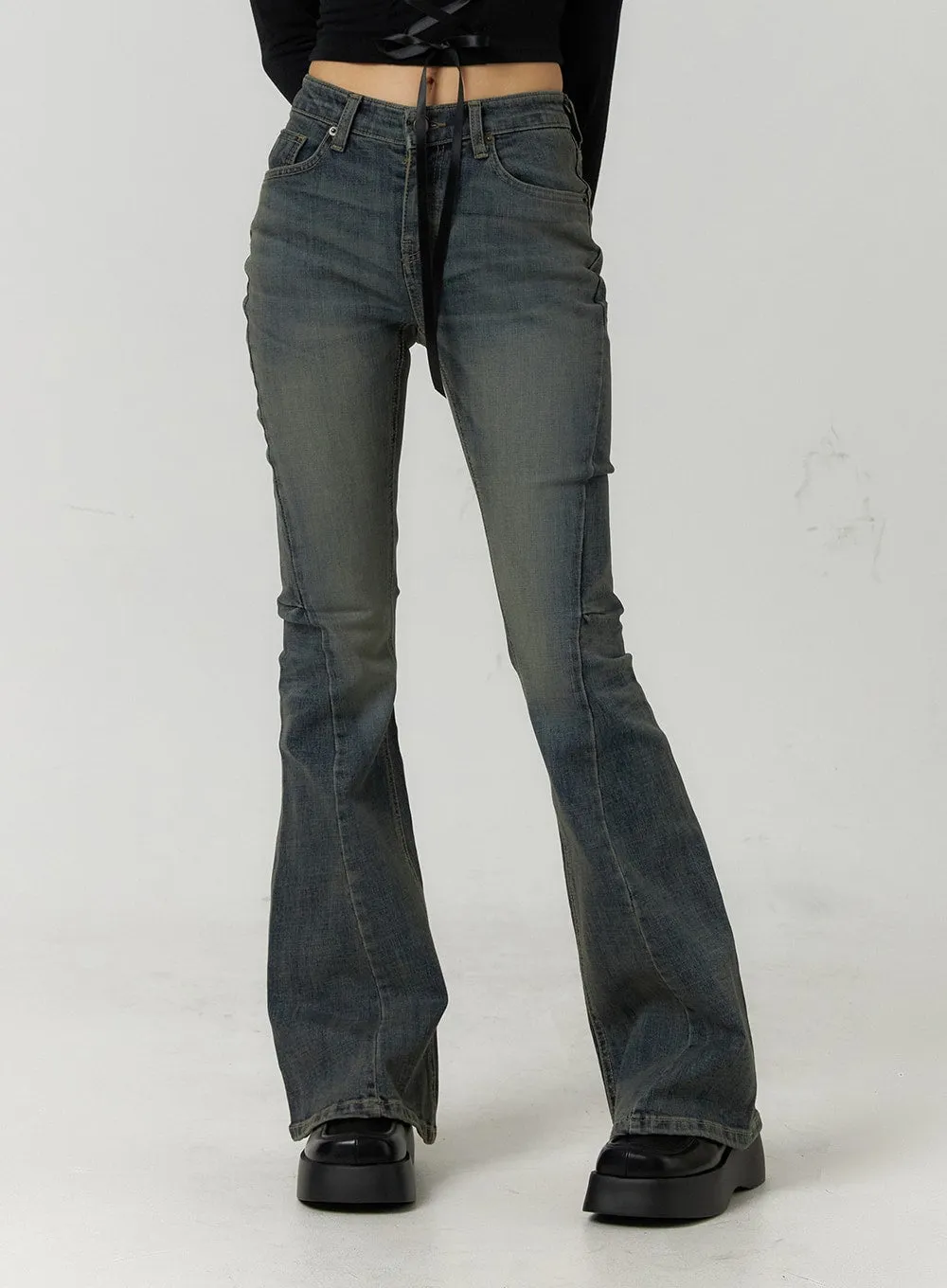 CF407 High Waist Bootcut Jeans