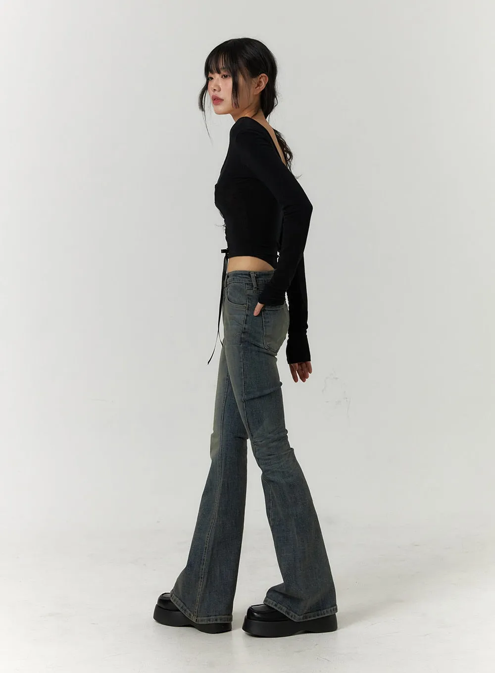 CF407 High Waist Bootcut Jeans