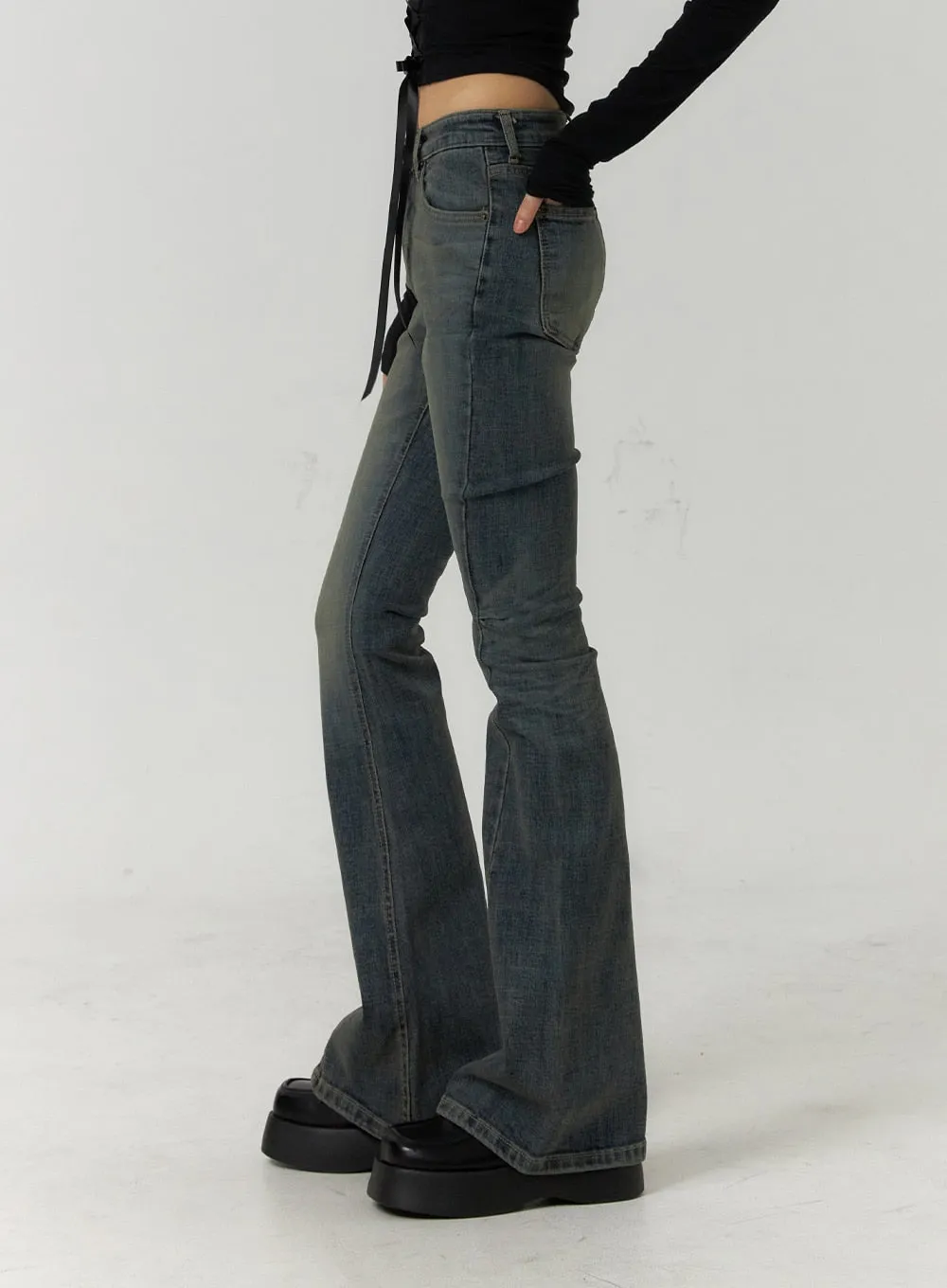 CF407 High Waist Bootcut Jeans