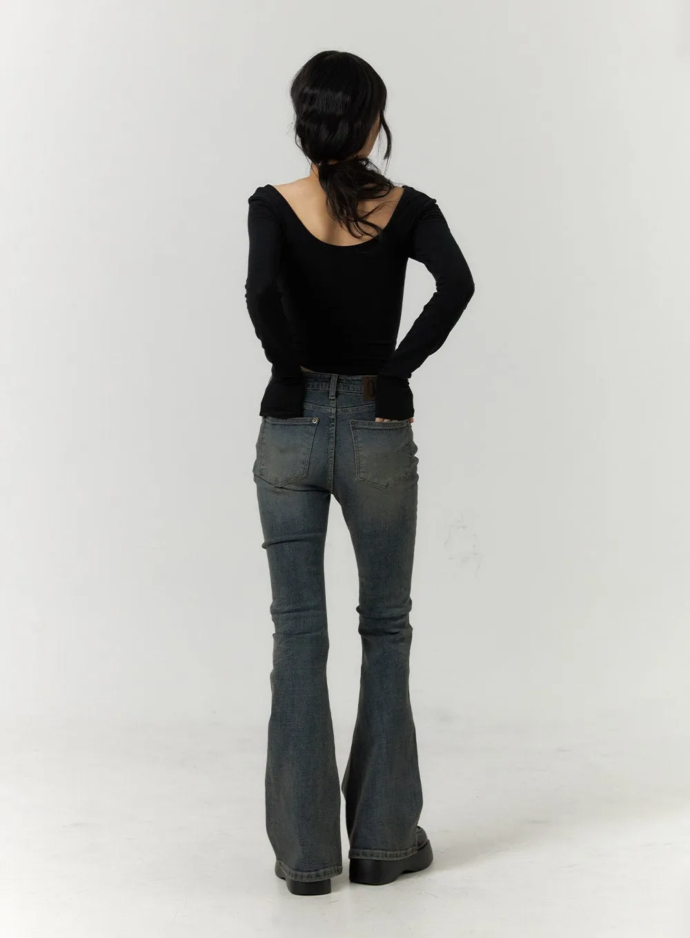 CF407 High Waist Bootcut Jeans