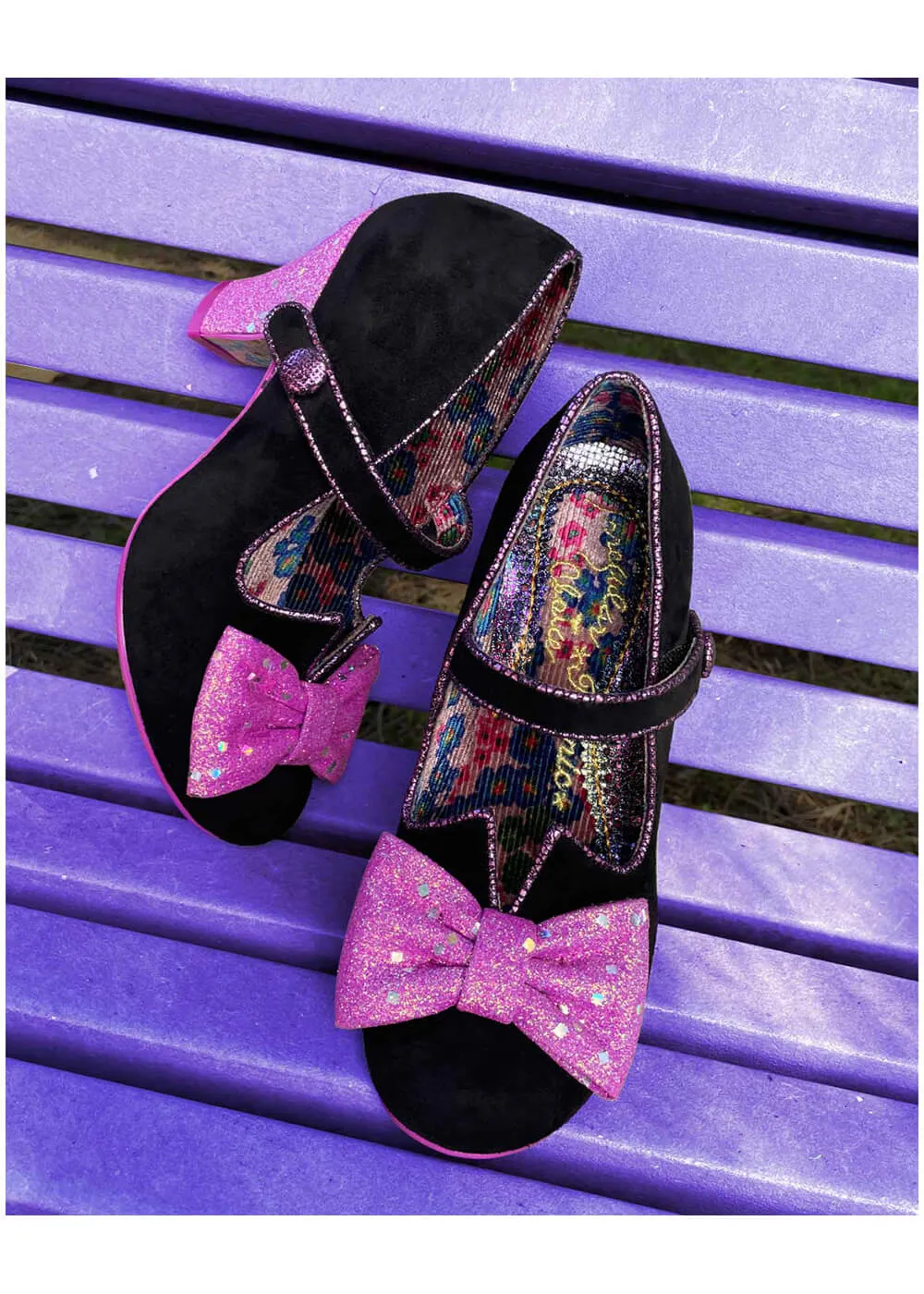 Irregular Choice Purple 50's Pumps Black Piccolo