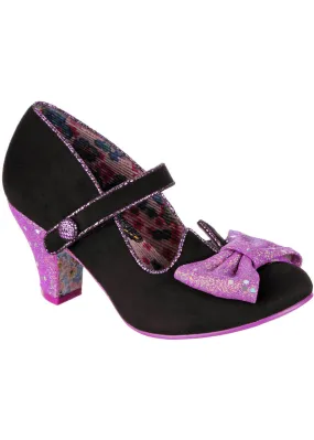 Irregular Choice Purple 50's Pumps Black Piccolo