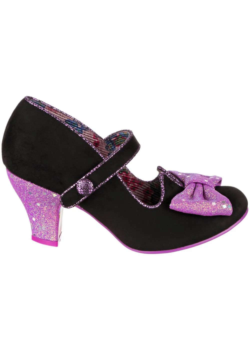 Irregular Choice Purple 50's Pumps Black Piccolo