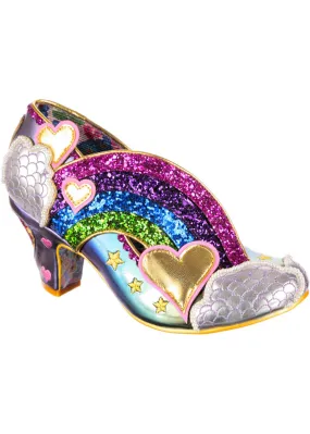 Irregular Choice Summer Showers Purple Rainbow 70's Pumps