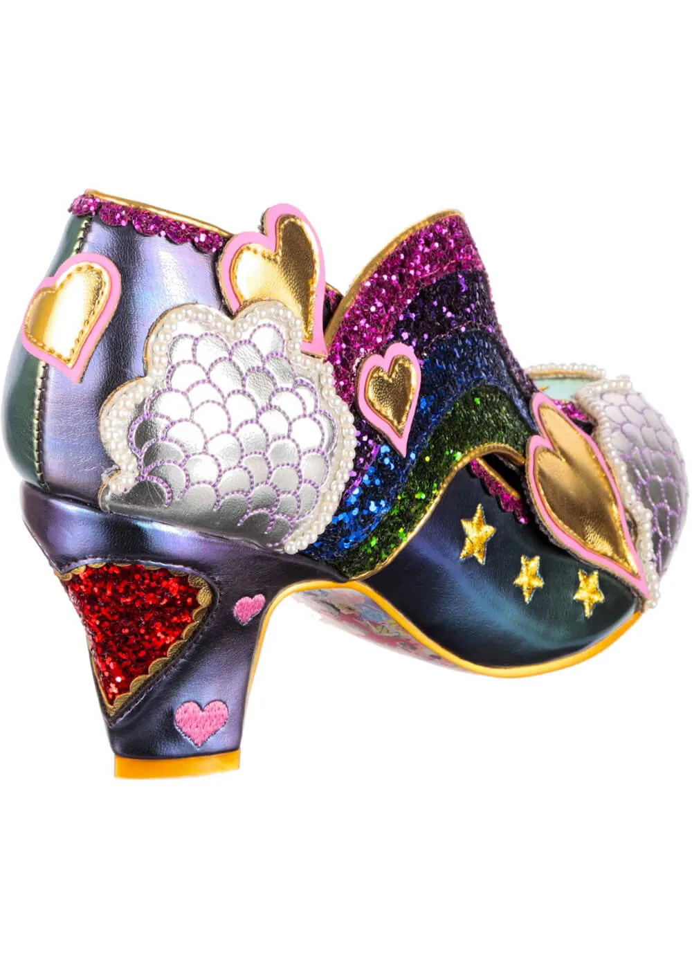 Irregular Choice Summer Showers Purple Rainbow 70's Pumps