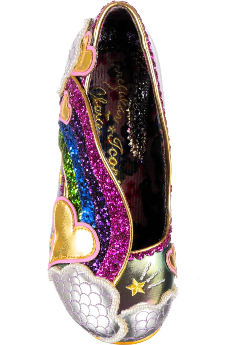 Irregular Choice Summer Showers Purple Rainbow 70's Pumps