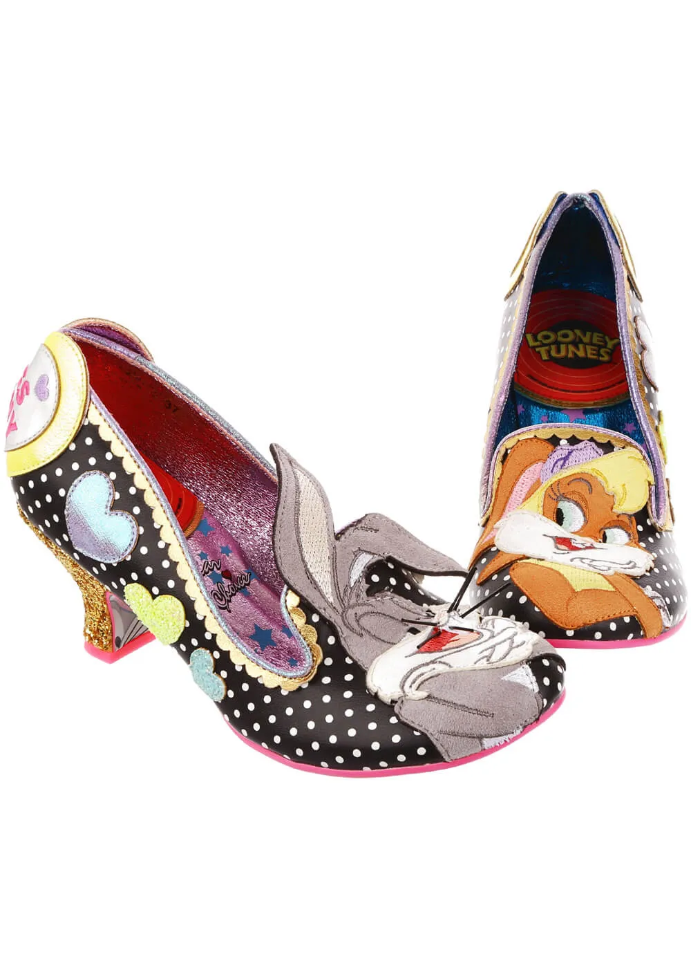 Irregular Choice Looney Tunes Bunny Love Black 40's Pumps