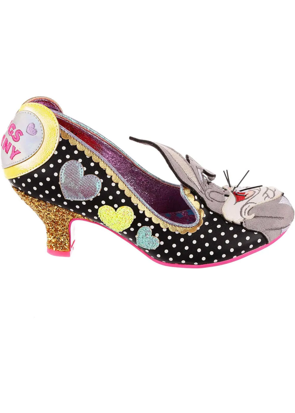 Irregular Choice Looney Tunes Bunny Love Black 40's Pumps