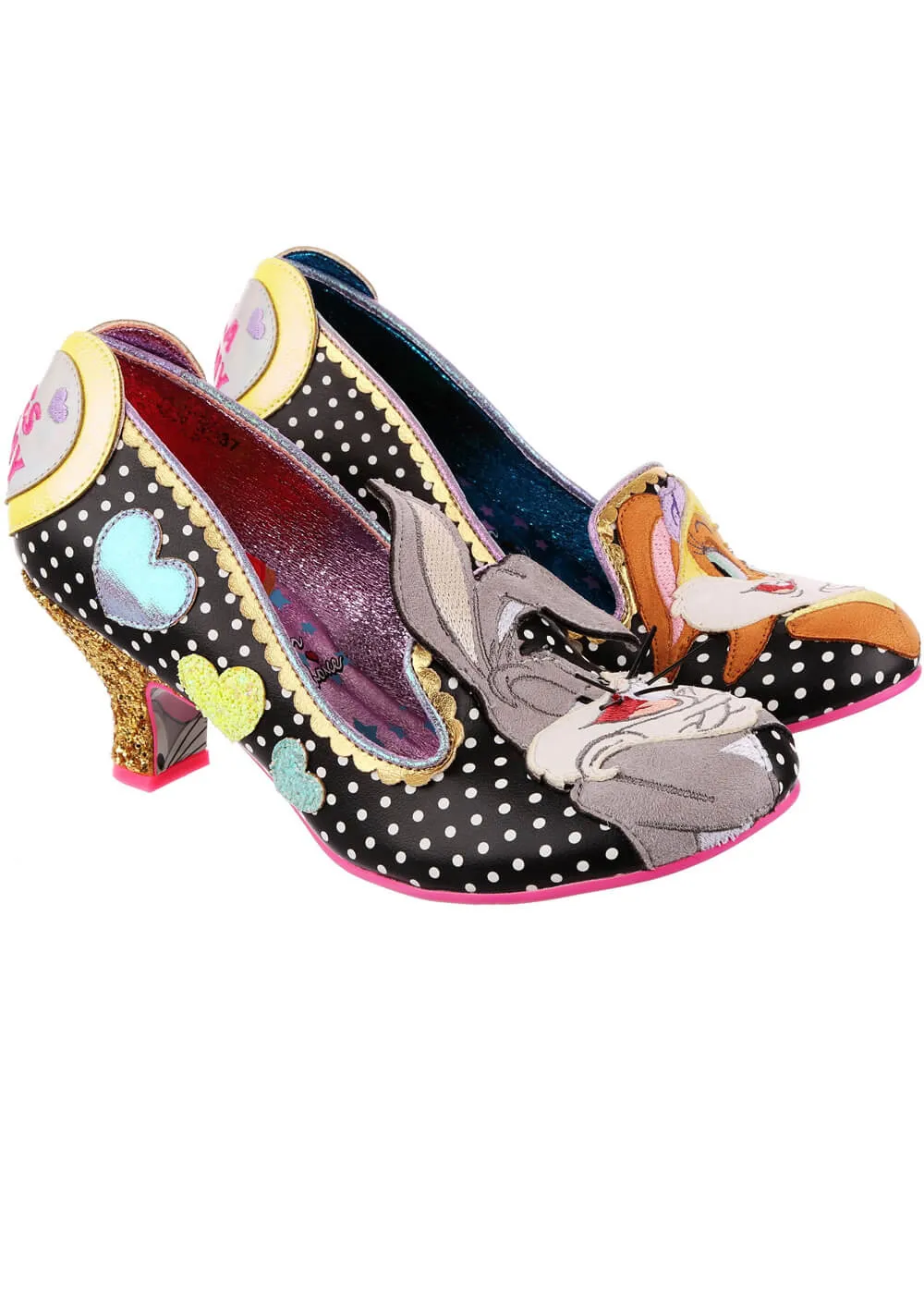 Irregular Choice Looney Tunes Bunny Love Black 40's Pumps