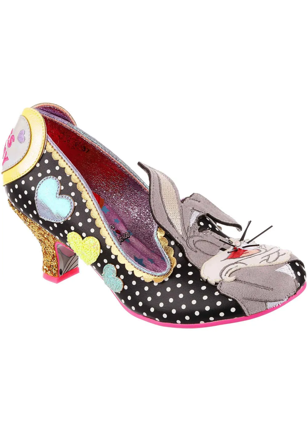 Irregular Choice Looney Tunes Bunny Love Black 40's Pumps