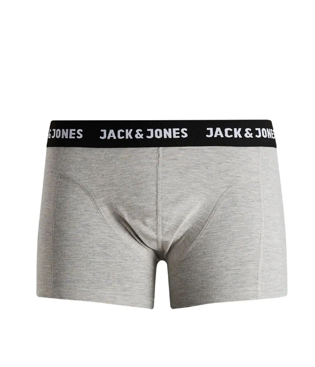 Jack & Jones Black Blue Grey Anthony 3-Pack Trunks Shorts