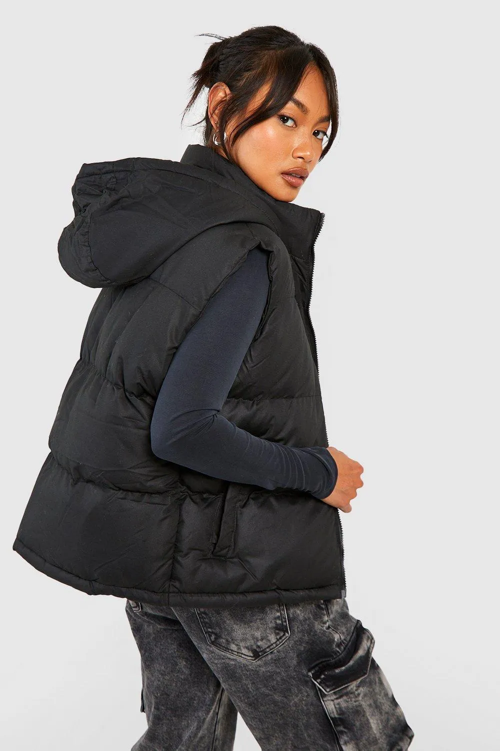 Hooded Gilet Jackets Coats Boohoo