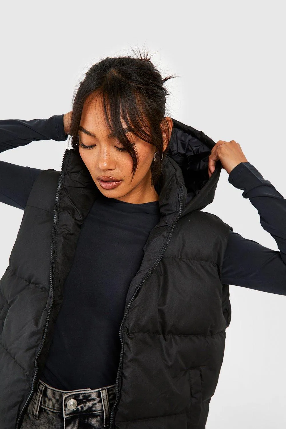 Hooded Gilet Jackets Coats Boohoo