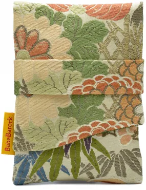 Floral Brocade Japanese vintage silk foldover pouch