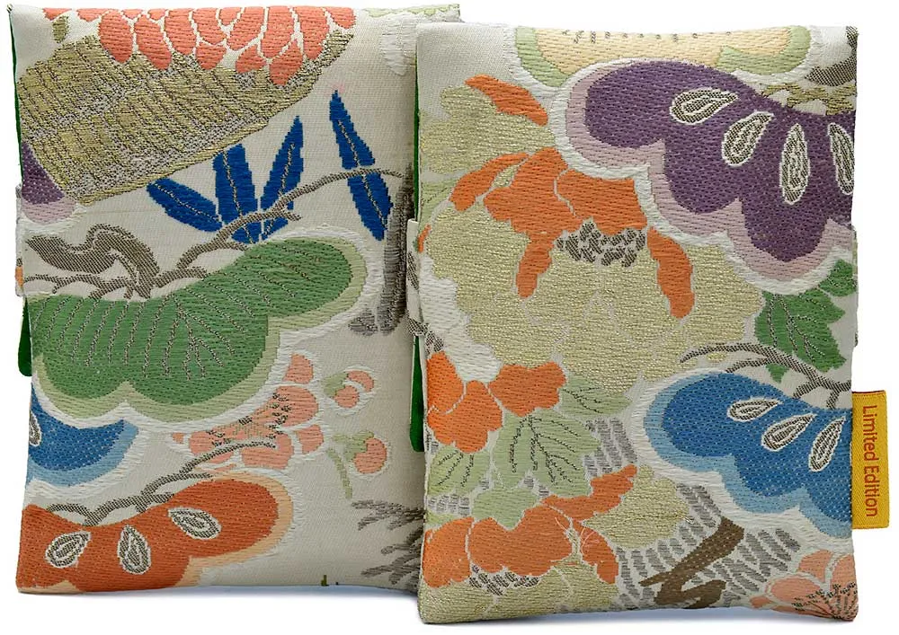 Floral Brocade Japanese vintage silk foldover pouch