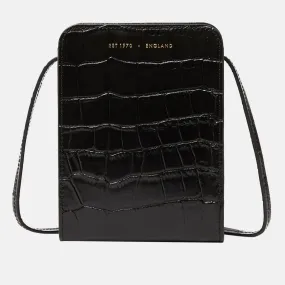 JIGSAW Leather Crossbody Phone Bag in Black