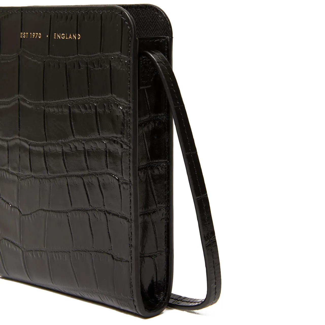 JIGSAW Leather Crossbody Phone Bag in Black