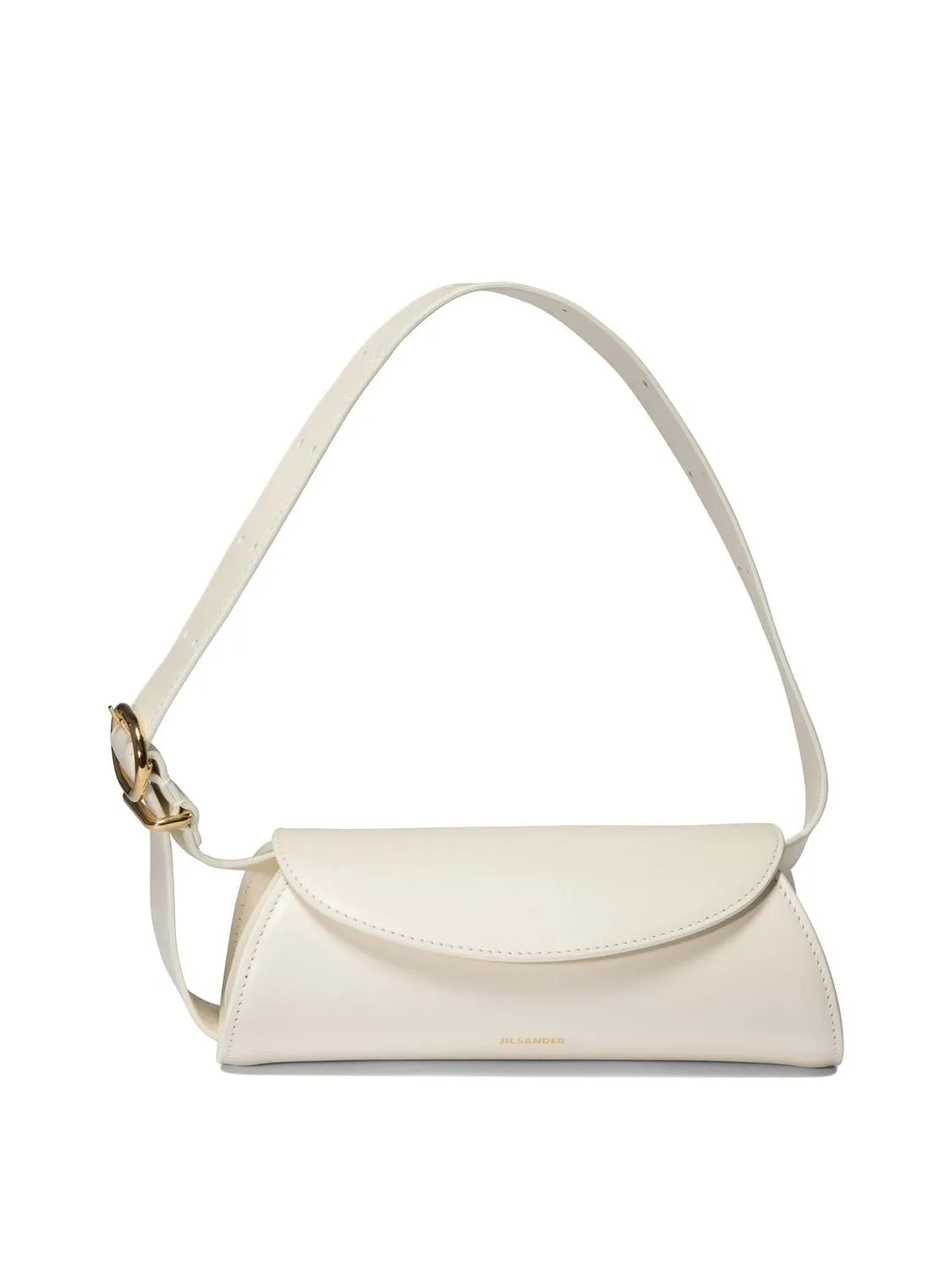 JIL SANDER White Leather Cannolo Mini Crossbody Bag