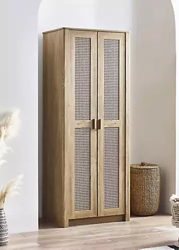 Julian Bowen Sydney Printed Rattan Effect 2 Door Wardrobe | Kaleidoscope