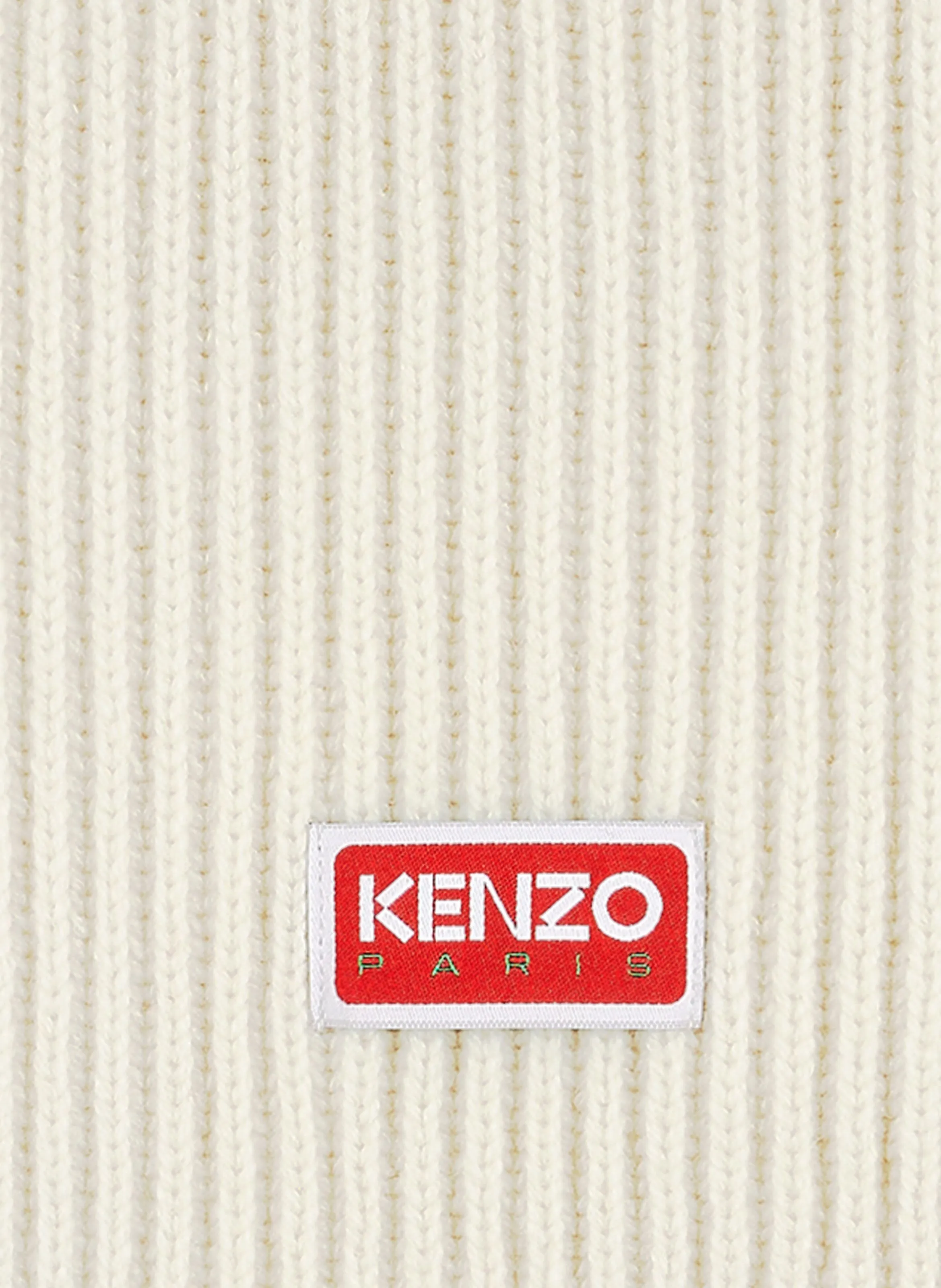 KENZO Organic Wool Scarf White