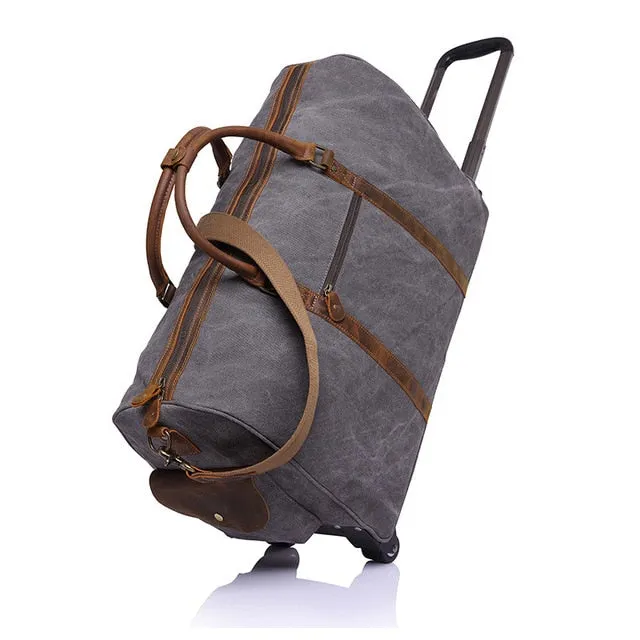 Large Weekend Travel Tote Duffel Bags Men Luggage Bags Carry On Travel Bags Men Canvas Leather