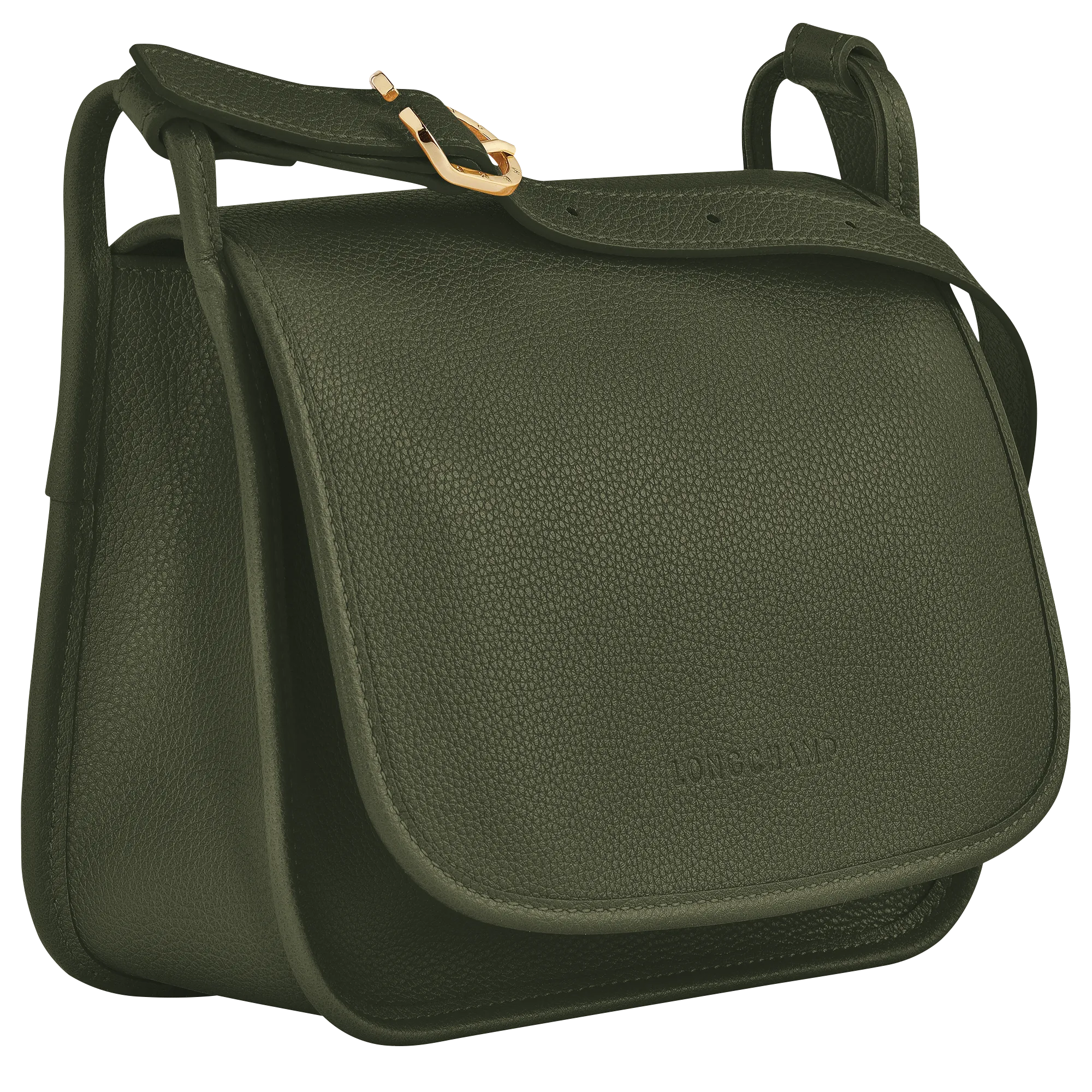 Le Foulonne M Crossbody bag Khaki Leather