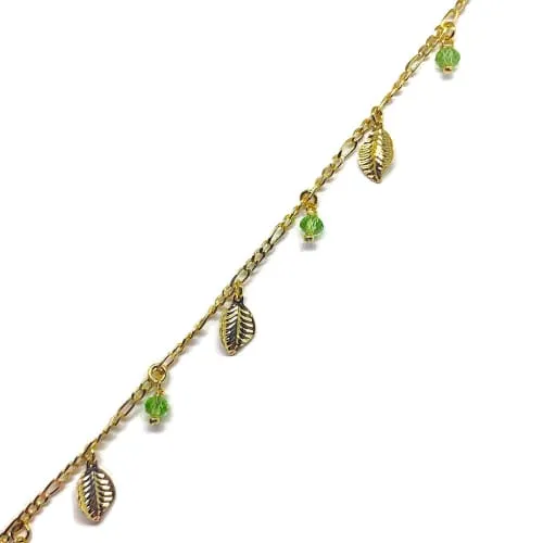 Gold Plated Leaf Charms Anklet