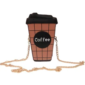 Leather Coffee Cup Style Women's Shoulder Bag