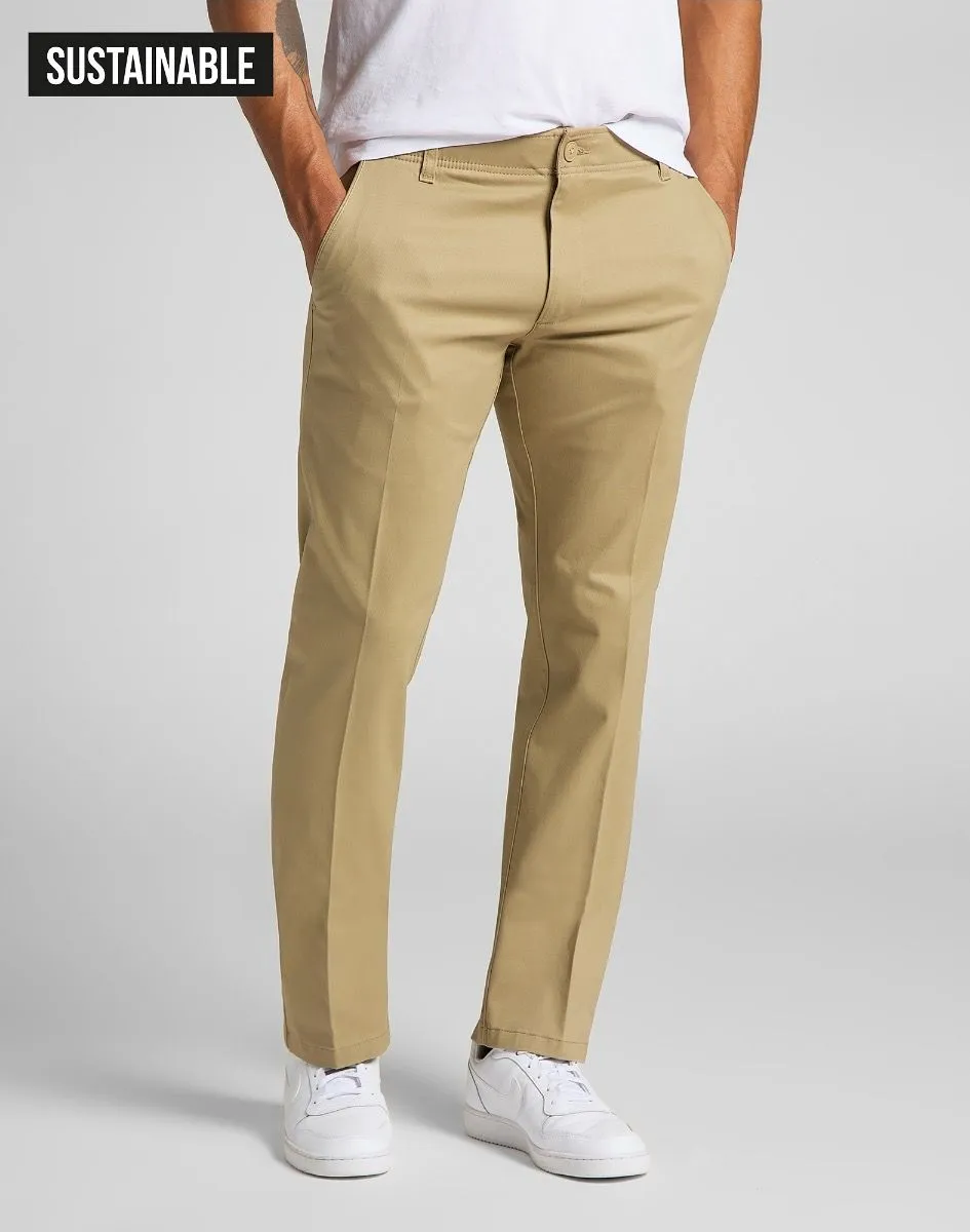 Slim Stretch Chino Trousers by Lee Extreme Motion in Taupe